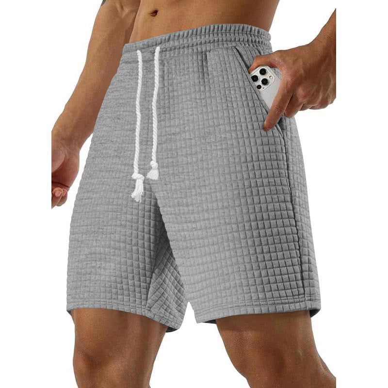 Mens Loose-fit Small-check Sports And Casual Shorts