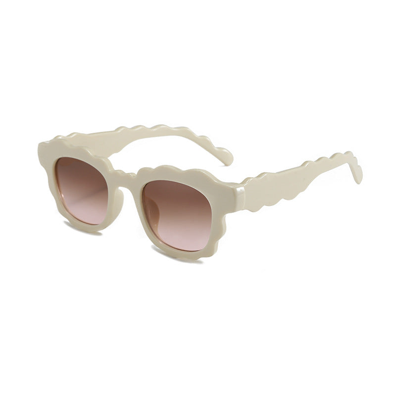 Fashionable Dopamine-style Wave-shaped Sunglasses