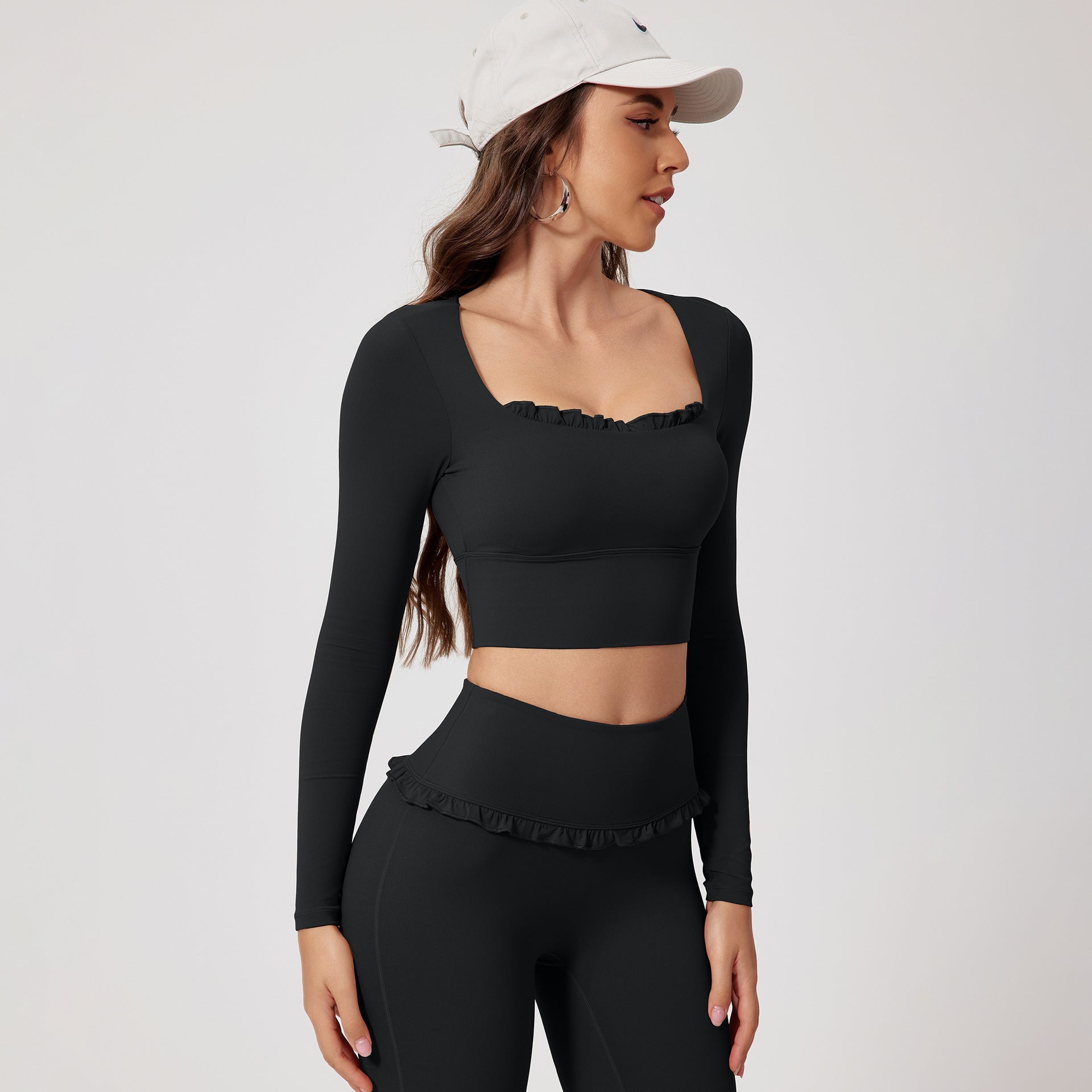 Quick-drying Long-sleeve Yoga And Running Workout Set