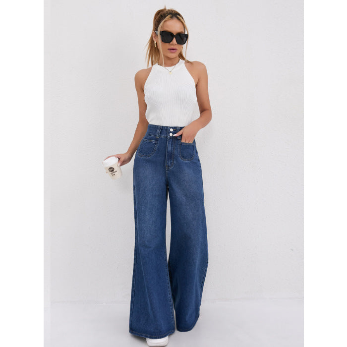 High-waisted Floor-length Flared Pants