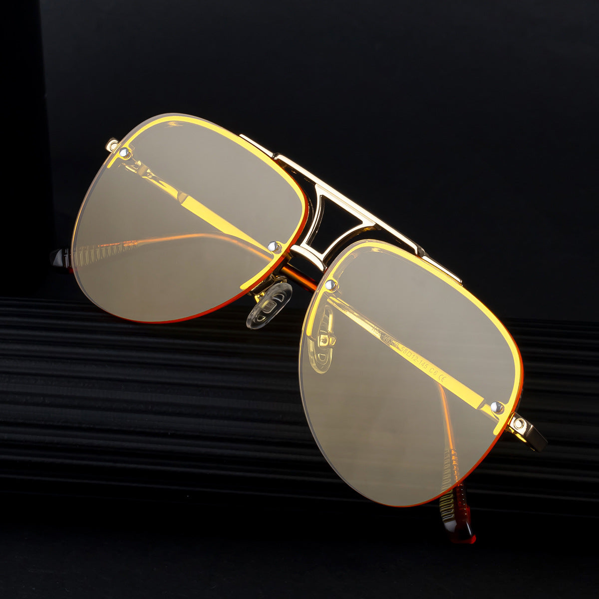 Mens Fashion Metal Half-Frame Sunglasses