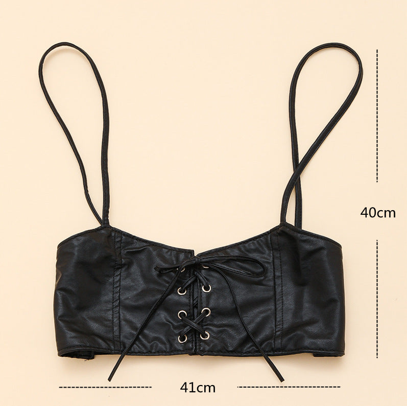 Fashionable Womens PU Leather Vest Belt With Elastic Stretchy Fit