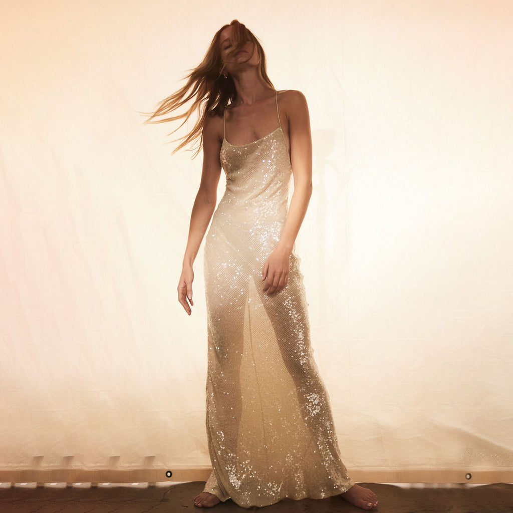 Women's Fashion Suspenders Slim-fit Sequined Dress