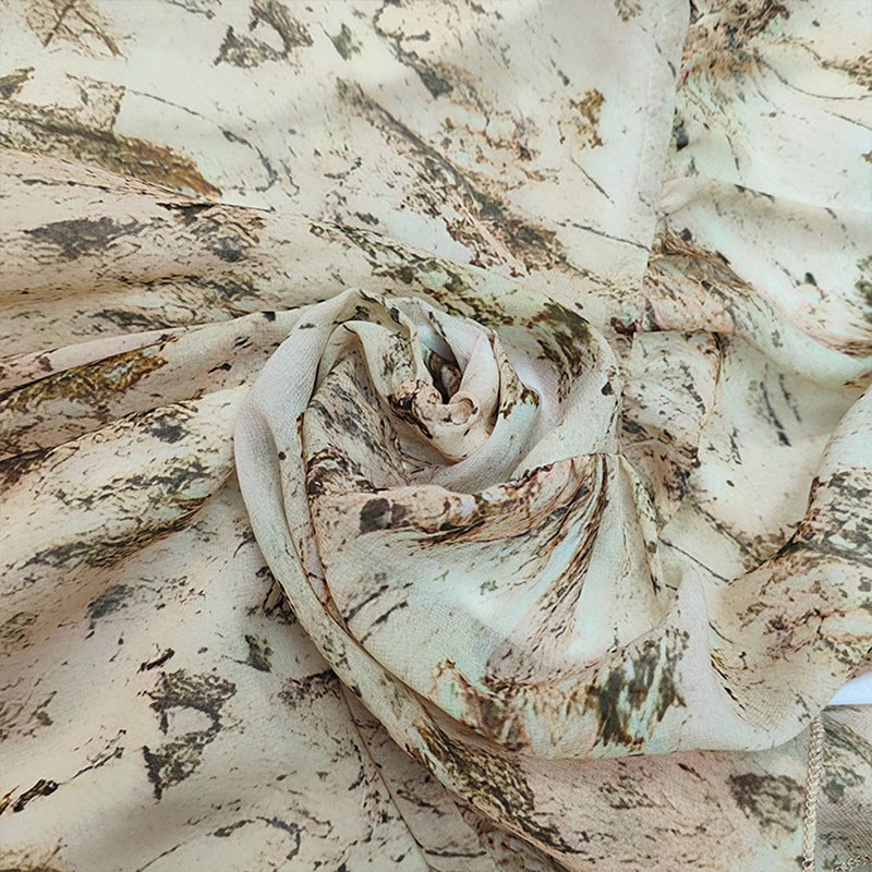 Women's Deep V-Neck Floral Print Long Sleeve Dress - Boho Elastic High Waist Dress With Asymmetrical Hem & Puff Cuffs