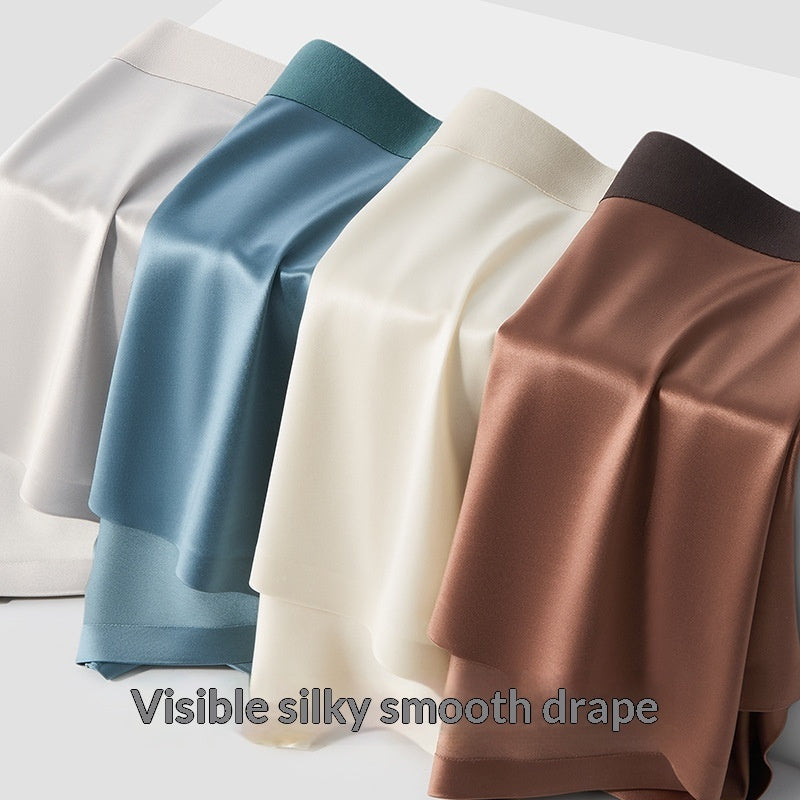 Light-luxury Satin Ice Silk Antibacterial Mens Boxer Briefs