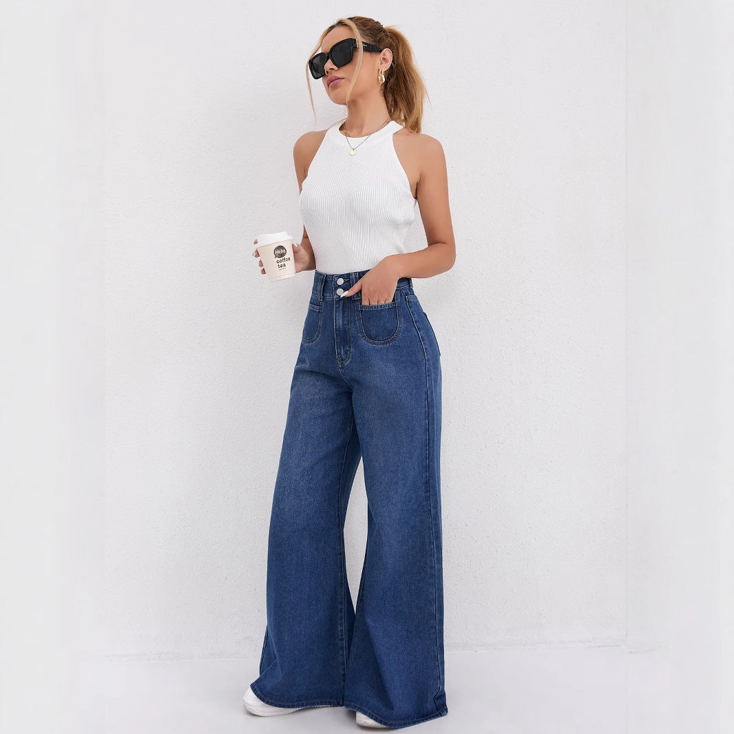 High-waisted Floor-length Flared Pants