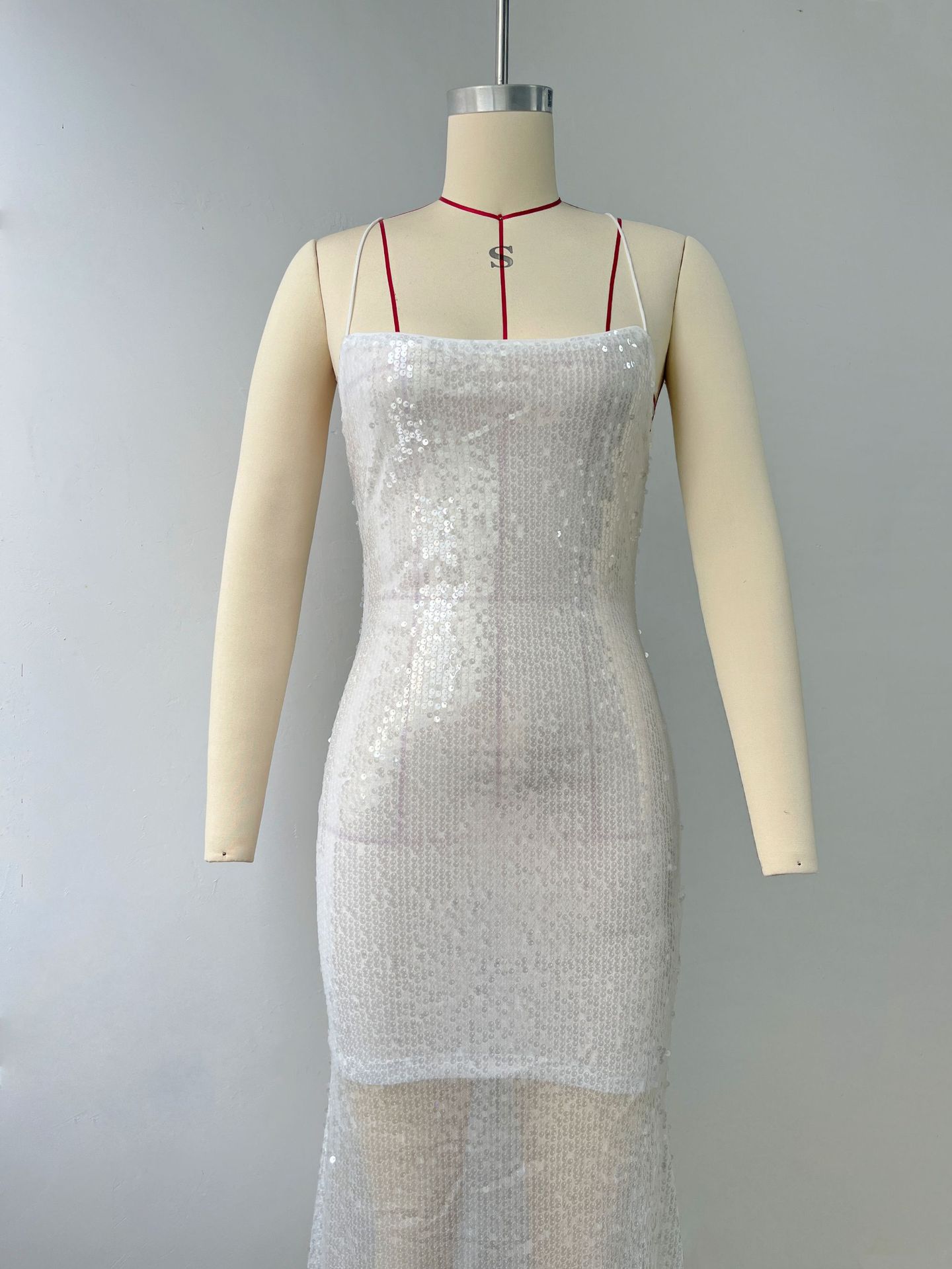 Women's Fashion Suspenders Slim-fit Sequined Dress