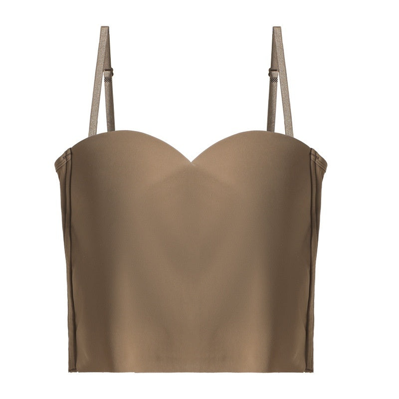 Women's Inner Anti-exposure Underwear Bra With Chest Pad Summer Thin