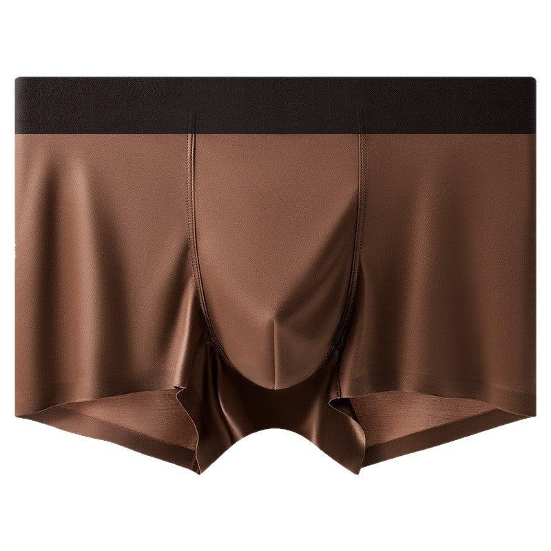Light-luxury Satin Ice Silk Antibacterial Mens Boxer Briefs