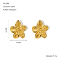 Simple Stud Earrings Gold Petal Ear Accessory