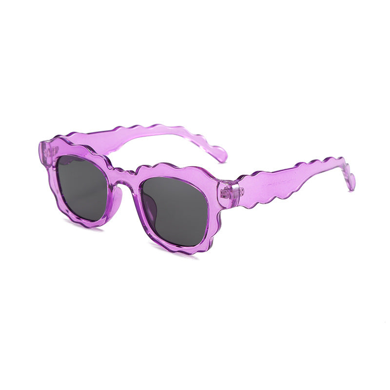 Fashionable Dopamine-style Wave-shaped Sunglasses