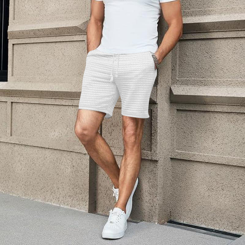 Mens Loose-fit Small-check Sports And Casual Shorts