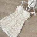 2026 French Lace Mini Dress  Club & Party Must-HaveSexy French Halter Mini Dress  Party & Prom Look