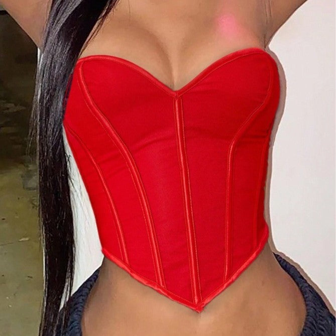 Womens Fashionable Casual Strapless Shaping Tank Top