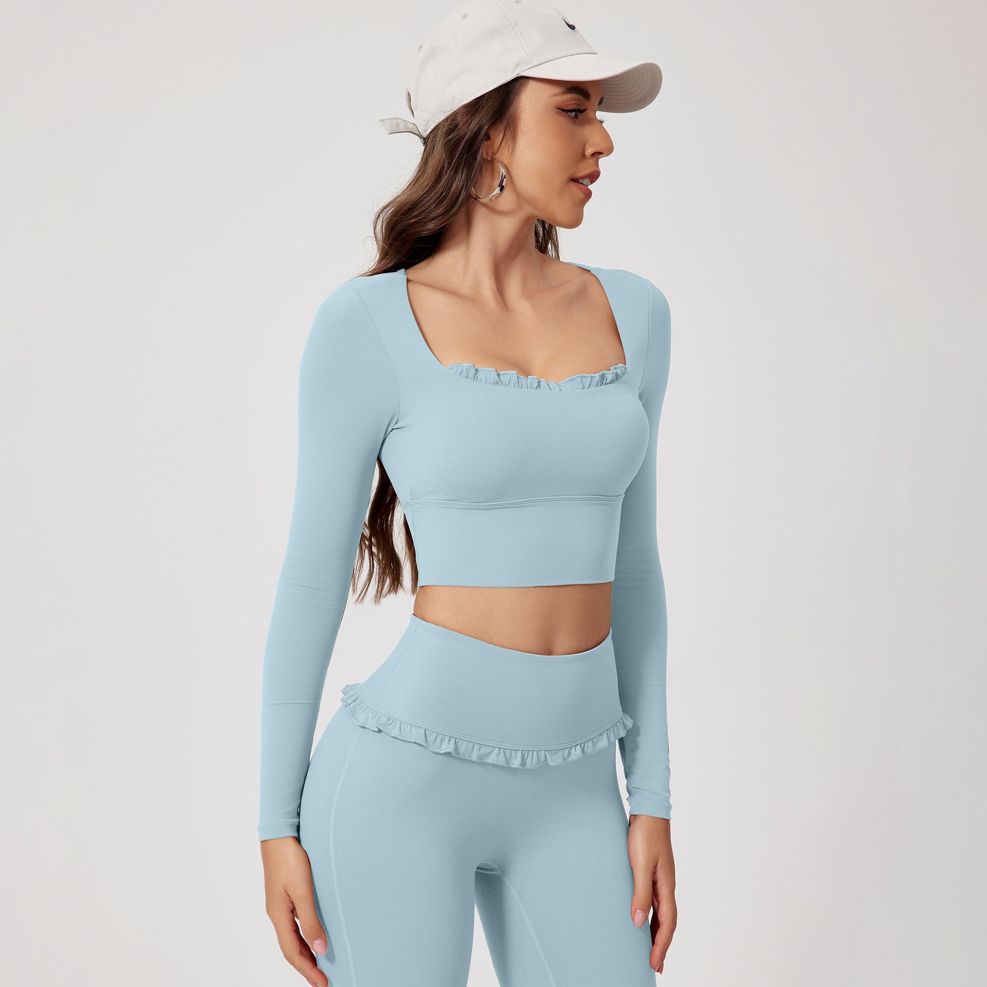 Quick-drying Long-sleeve Yoga And Running Workout Set