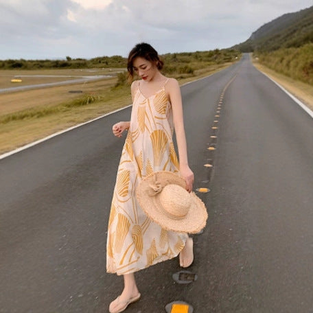 Lace-up Long-sleeved Waist-cinching Maxi Dress