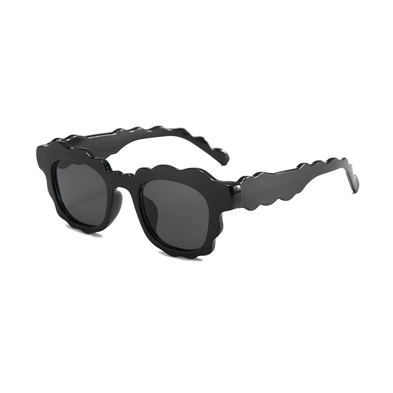 Fashionable Dopamine-style Wave-shaped Sunglasses