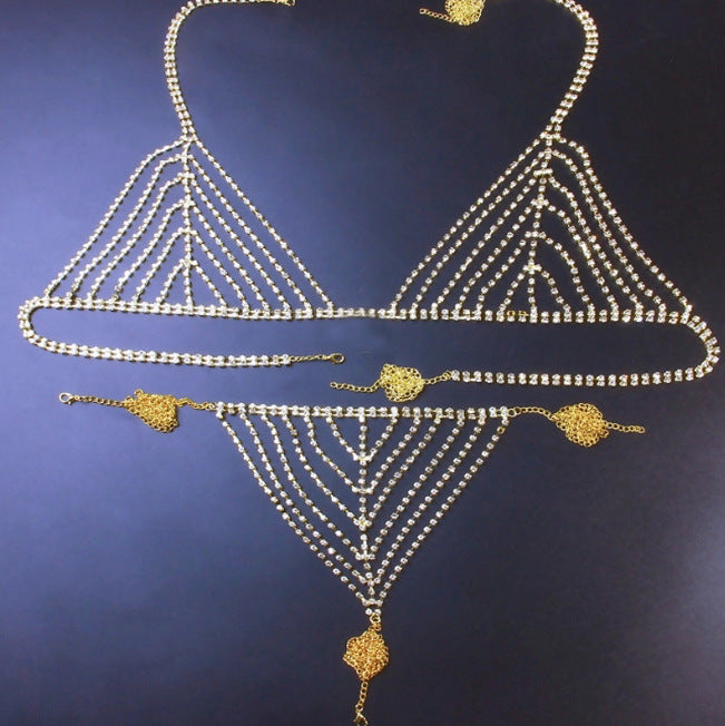 Female Nightclub Hottie Bikini Full Diamond Body Chain Set