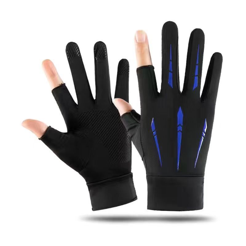 Summer Outdoor Sports Half-finger Gloves Made From Ice Silk With A Non-slip Grip