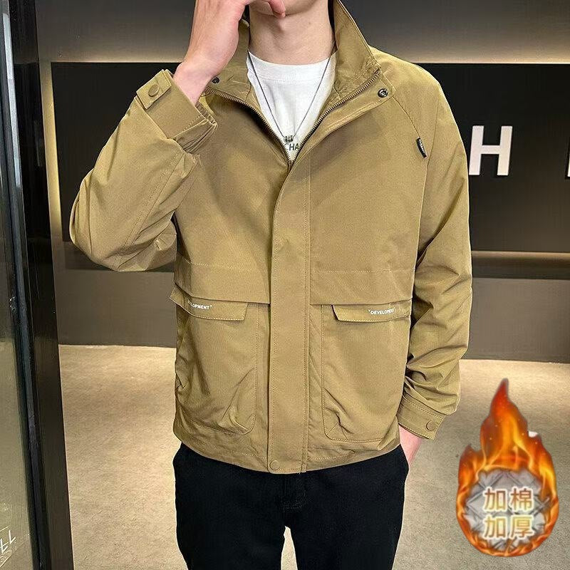 Mens Versatile Casual Jacket A Stylish And Handsome Stand-collar Jacket