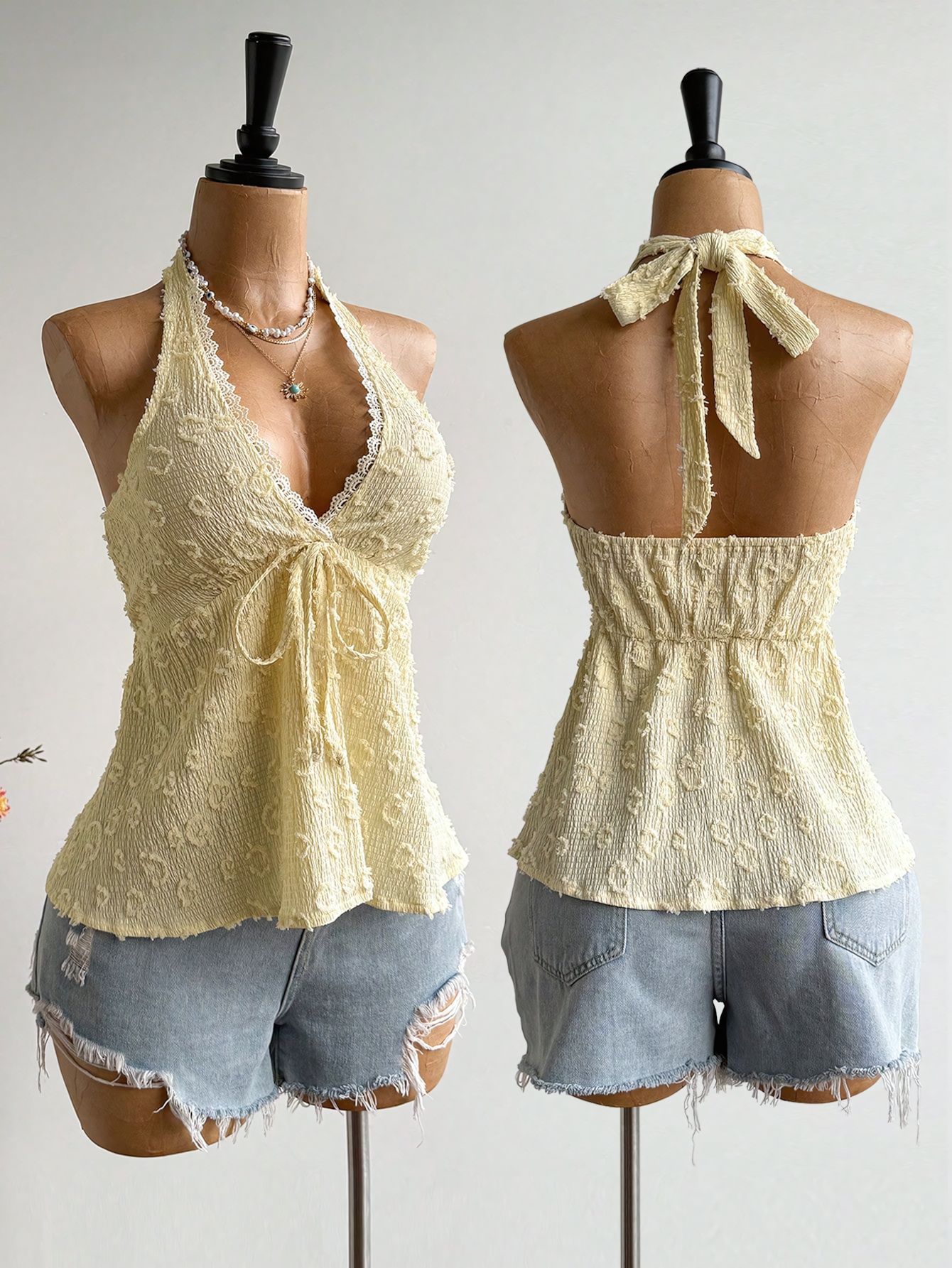 European And American-style Womens Solid-color Halter Strap