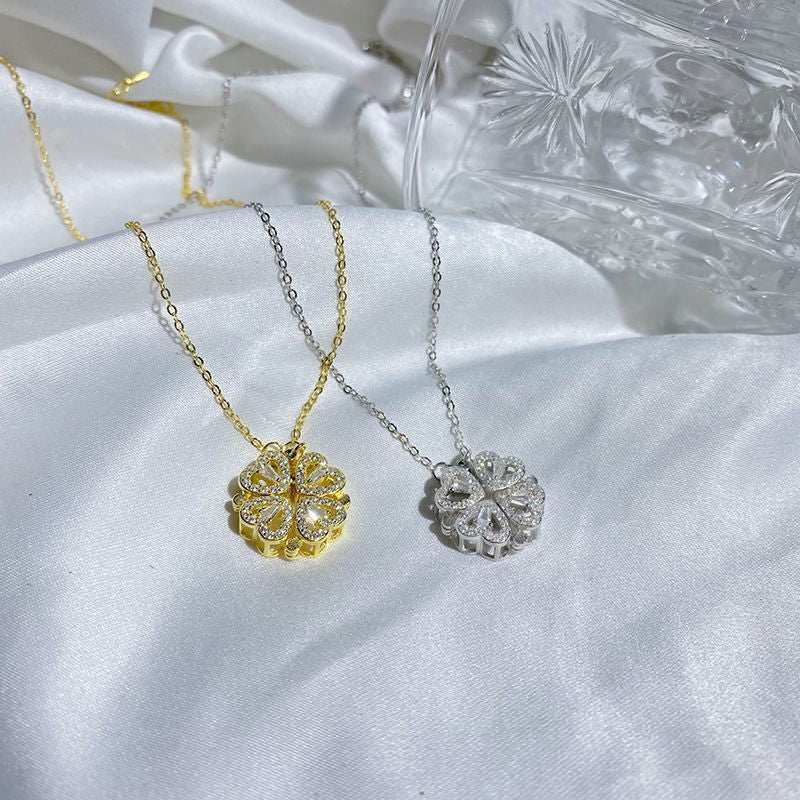 Do DaiKorean Version Full Diamond Small Love Magnet Necklace Female