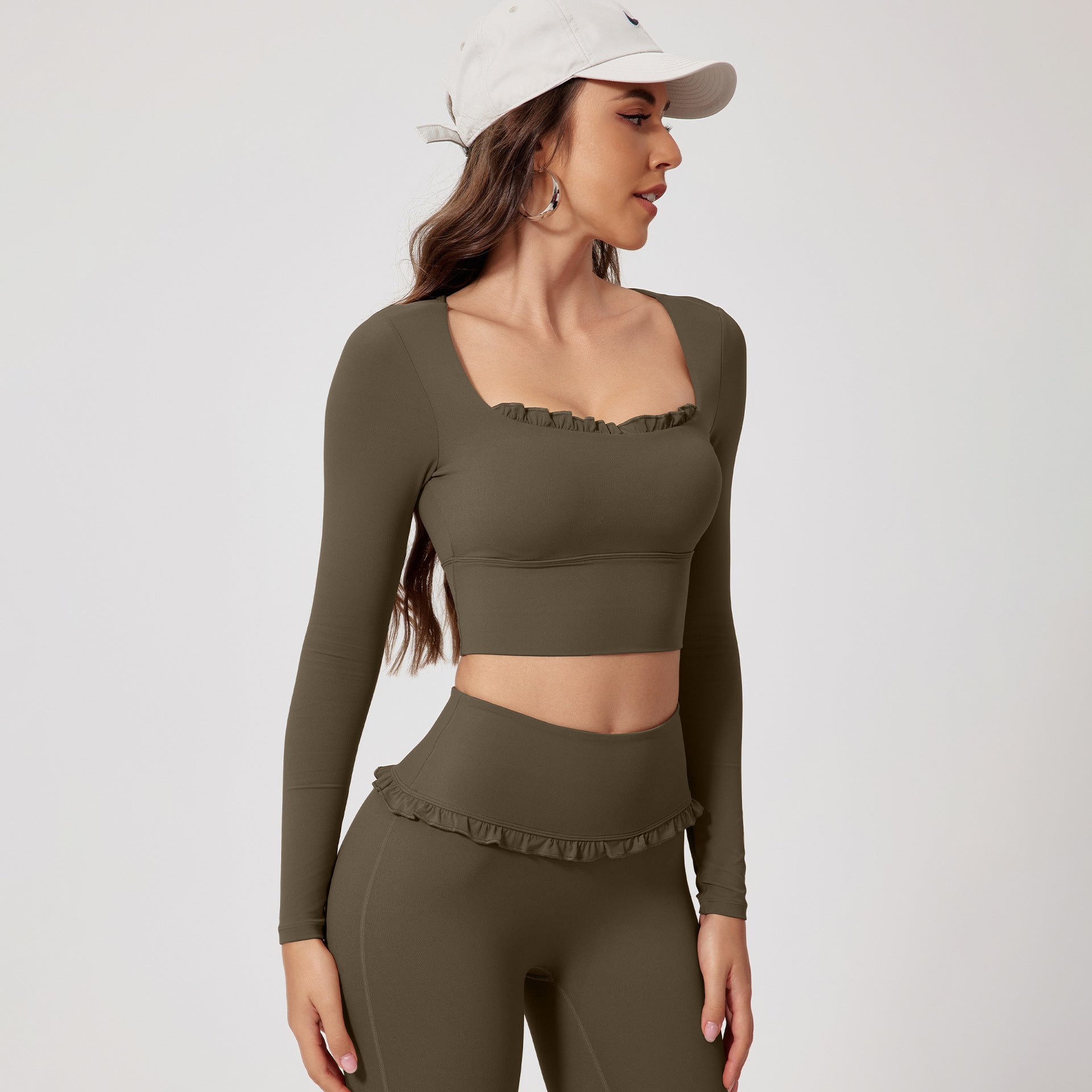 Quick-drying Long-sleeve Yoga And Running Workout Set