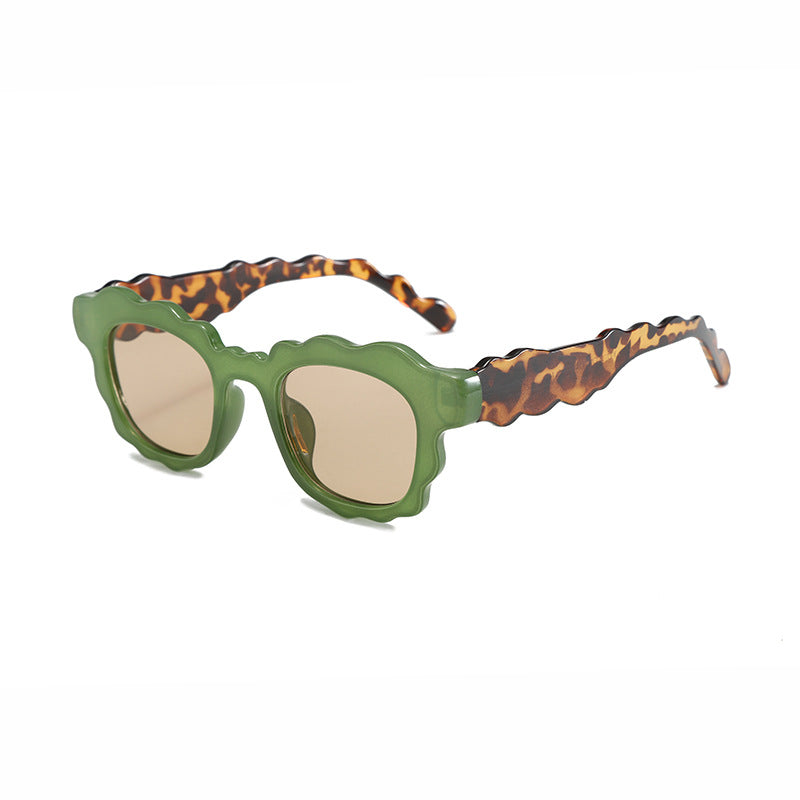 Fashionable Dopamine-style Wave-shaped Sunglasses