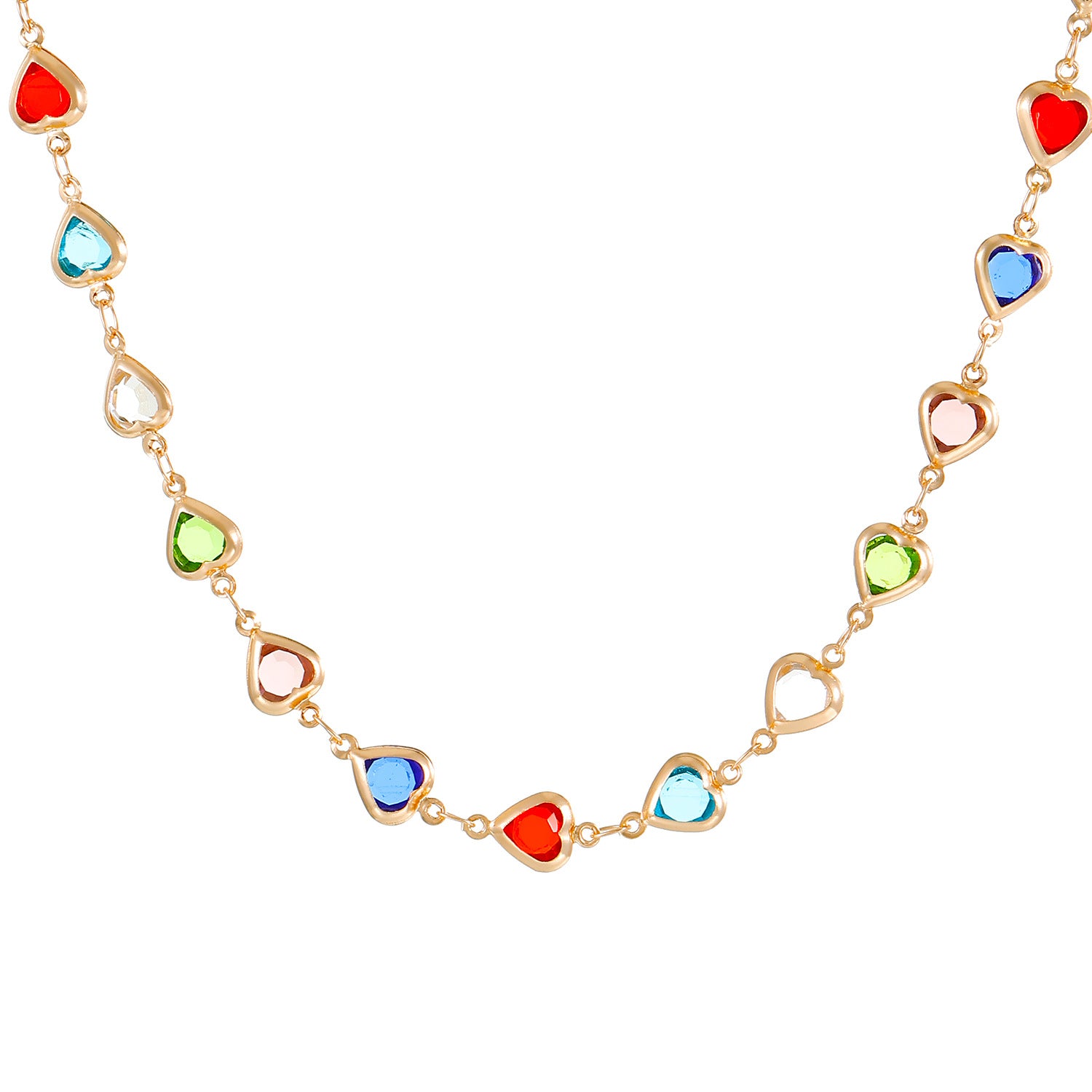 Colored Loving Heart Zircon Bracelet